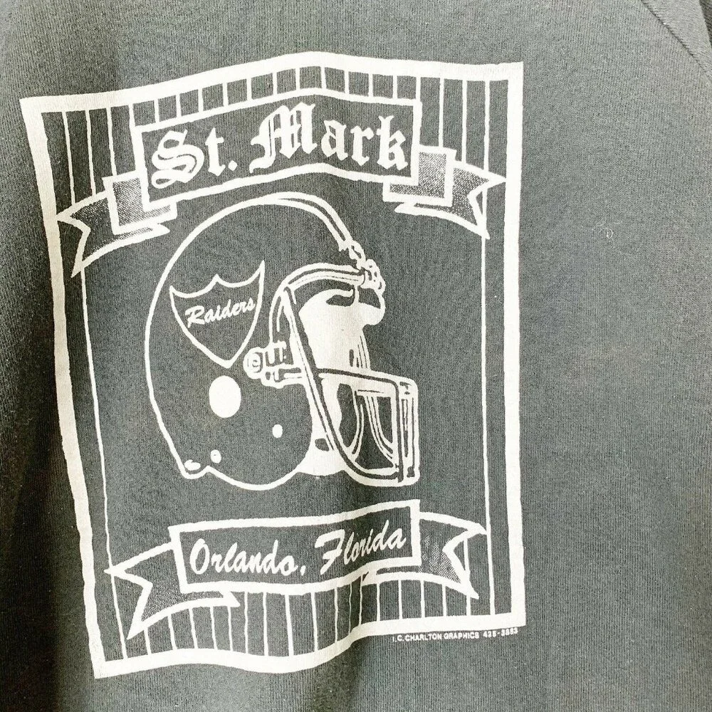 Orlando Football ST Mark Raiders Graphic Sweatshirt Vintage 80s Made In USA - Picture 3 of 7